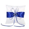 Yosoo 20cm×20cm Bridal Wedding Pocket Ring Pillow Cushion Bearer with Double Hearts Decoration, Blue