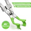 Enhon Spark Plug Pliers, Spark Plug Plier Boot Removal Tool, 45°Offset Plier Tool Spark Plug Remover, Remove Broken Spark Plug and Hard to Reach Spark Boots