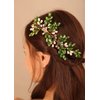 BERYUAN Green Teardrop Crystal Pearls Hair Comb Crystal Pearls Hair Piece Gold Bridal Headband for Wedding Crystal Rhinestone Bridal Side Combs for Wedding Women Girls (green)