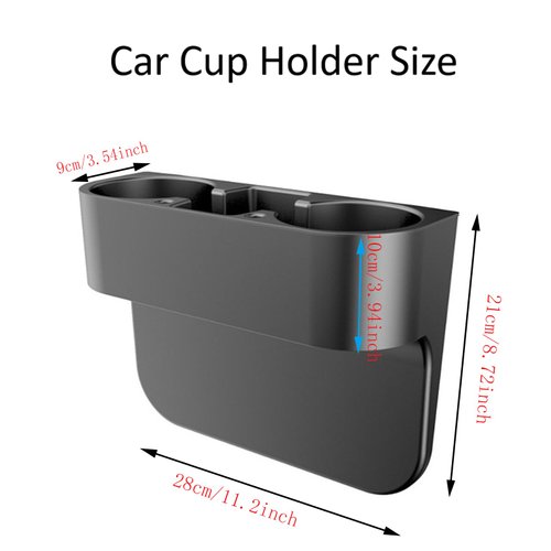 2PCS Car Cup Holder Cup Holder for Car Seat Cup Holder for Car Multifunctional Portable Console Side Pocket Car Seat Gap Filler Organizer Vehicle Seat Cup Cell Phone Drink Holder Storage Box (Black)