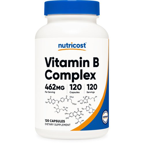 Nutricost High Potency Vitamin B Complex 460mg, 120 Capsules - with Vitamin C - Energy Complex