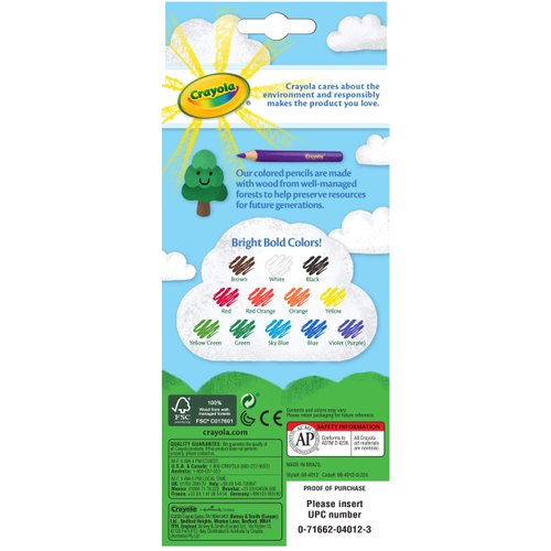 Crayola Colored Pencils, Assorted Colors, Pre-sharpened, Adult Coloring, 12 Count, Gift