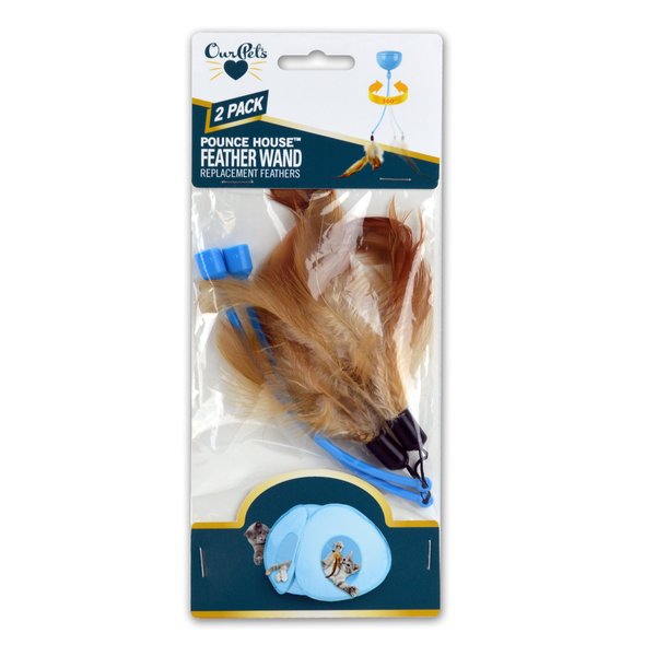 OurPets 2 Piece Pounce House Replacement Wand Interactive Cat Toy, One Size