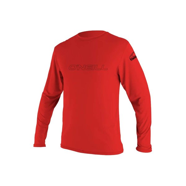 O'NEILL Boys Youth Basic Skins 50+ Long Sleeve Sun Shirt Rash Guards, Red, 14 US