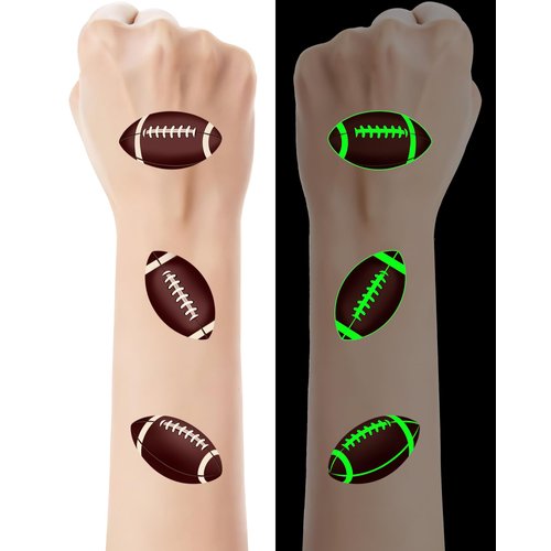 240 Pieces Luminous Football Temporary Tattoos Stickers,20 Sheets Glow in The Dark American Football Themed Tattoos Stickers Party Decoration Supplies Party favors for Kids Adults