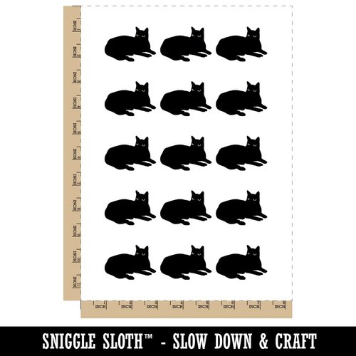 Lazy Cat Temporary Tattoo Water Resistant Fake Body Art Set Collection - 15 2" Tattoos (1 Sheet)