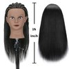 Willinghair Mannequin Head with 100% Real Hair, 18" Hairdresser Cosmetology Manikin Training Practice Doll Head with Free Clamp and 9 Tools for Hairstyling - Black