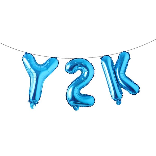 Y2k Party Decorations Early 2000s Pink Party Balloons for Girls, Y2k Themed Party Balloons Set for Teens, Y2k 2000s Birthday Party Decoration, Y2k Pink Party Favor, Party Supplies (Y2K Blue)
