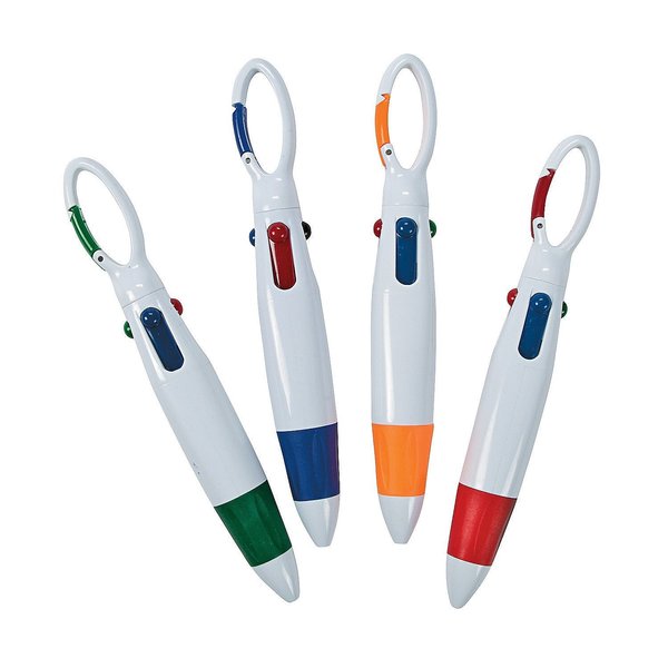 Fun Express Plastic Carabiner Shuttle Pens (6 Pack)