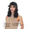 AliRobam Hat with Natural Wave hair Extensions attached for woman Baseball cap wig Short Bob Hairstyle Adjustable Wig (Black)
