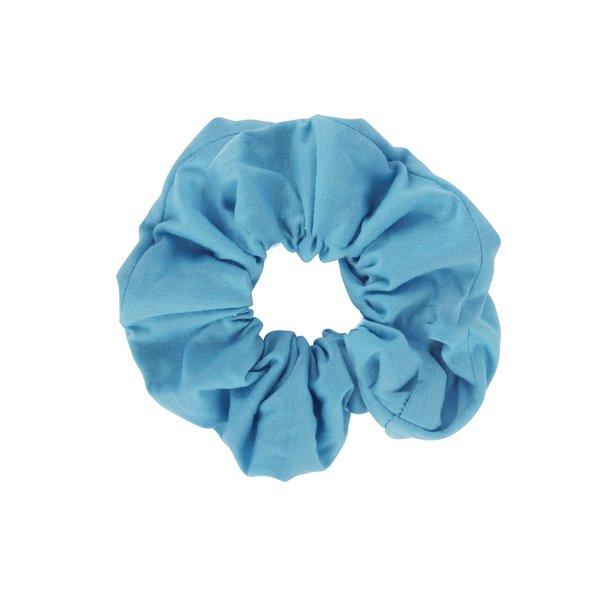 Jumbo Cotton Scrunchie Hair Tie - Light Blue