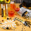 Poen 150 Pieces 2025 New Year's Eve Party Favors Glitter Party Noise Maker 30 Blowers 30 Horns 30 Noisemakers 30 Musical Whistle Blowers 30 Fringed Metal Blowouts for Christmas New Years Party Favor