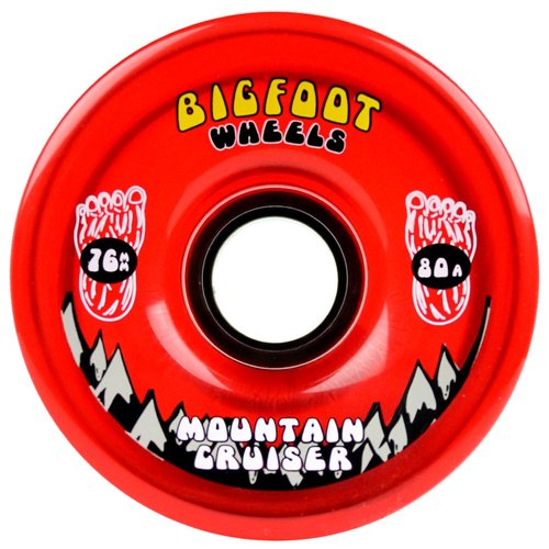 Bigfoot Longboard Wheels 76mm 80A SHR Mountain Cruisers Translucent Red