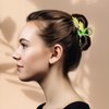 COSDAD 3PCS Cute Hair Claw Clips - Non-Slip Metal Flower Clips for Women with Thick Hair - Strong Hold Hair Accessories for Girls - Wheat, Lily, and Bell Orchid Flower Designs