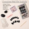 GLAMERMAID Press on Nails Extra Short Squoval, Black Velvet Glue on Gel Nails, 24Pcs Matte Round Reusable UV Finish Fake Nails Acrylic False Nails Manicure Kits for Women Gift