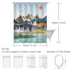 RosieLily Mountain Shower Curtain, Forest Shower Curtain, Cool Shower Curtain Hooks, Waterproof Art Nature Tree Shower Curtain, Japanese Sunset Landscape Shower Curtains for Bathroom, 72Wx72H Inch