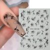 5Sheet 5D Embossed Relief Nail Design Kit Flower Nail Stickers For Nail Art,White Daisy Nail Art Stickers Spring Summer Colorful Floral Nail Decals For Nail Art Black Jelly Blossom Petals Nail Sticker