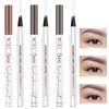 Eyebrow Pencil, 4 Tip Microblade Eyebrow Pen, Liquid Eyebrow Pen, 3D Waterproof Brow Pencil with Micro-Fork Tip, Long-Lasting Natural 4 Tip Brow Pen (Brown)