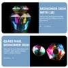 FRCOLOR nail glass bowl monomer dish petri dish monomer dish with lid glass bowl Manicure tools nail dappen dish dappen dish with lid nail glass cup crystal glass glass nails Acrylic