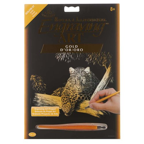 Royal Brush Gold Foil Engraving Art Kit 8"X10", Spotted, White