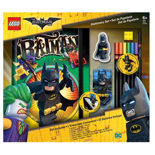 Lego Batman Movie Stationery Boxed Set with Journal, Includes Hardcover Journal, Character Eraser, bookmarker, 6 Colored Pencils & Graphite Pencil with Topper