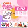 EMOME Kids Tattoos Temporary for Girls, 50 Pcs Individually Wrapped Tattoo Stickers for Kids, Waterproof Fake Tattoos for Goodie Bags Stuffers Fillers, Girls Birthday Party Favors Supplies Decorations