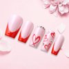 Romantic Heart Nail Stickers Valentines Day Water Transfer Nail Art Stickers for Nail Designs Valentine Nail Decals for Nail Art Supplies Cartoon Love Heart Sticker Nails for Women Nail Decorations