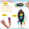 84 Pcs Kids Rocket Scratch Cards Space Theme Party Scratch Crafts Rocket Rainbow Scratch Card with Wooden Stylus and Ribbons for DIY Crafts Classroom Activities Party Favors, 12 Styles