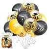 SHUNTAI 70th Birthday Balloons Black and Gold 70th Birthday Decorations for Men Women Latex Confetti Printed Number Balloon 70 Year Old Theme Happy Birthday Party Decor Supplies 15 Pack 12 Inch