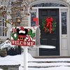 FBCOO Welcome Christmas Mouse Santa Mailbox Cover Magnetic Standard Size 21" x 19", Xmas Peppermint Candy Wreath Decorative Post Letter Box Decor, Farmhouse Holiday Garden Yard Outdoor Decoration