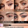 Kaely 2Pcs Medium Dark Brown Microblading Eyebrow Pen,4 Tip Magic Eyebrow Pencil,Magical Precise Waterproof Brow Pen,lapiz de cejas 3d Eye Brow Pencils for Women,Creates Natural Brows Makeup,01+02