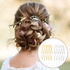 20PCS Small Hair Side Combs French Teeth Hair Combs for Women 5 Teeth Tiny Hair Clip Combs Silver and Gold Plain Blank Crafting DIY Slide Combs Bridal Wedding Veil Comb for Fine Hair