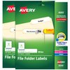 Avery File Folder Labels with TrueBlock Technology, Permanent Adhesive, 2/3" x 3-7/16", Laser/Inkjet, 2-Pack, 300 Labels Total (28593)