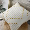 PANOD Set of 2 Boho Tufted Throw Pillow Covers with Tassel 18x18 inch, Decorative Indoor Outdoor Bohemian Square Cushion case Pillowcase for Couch Sofa Livingroom car Farmhouse Yellow and Cream White