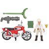 Indiana Jones Worlds of Adventure Helena Shaw Action Figure with Motorcycle Toy, 2.5-inch, Action Figures for Kids Ages 4 and Up