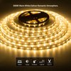 JUNWEN 20FT LED Strip Light Warm White 360 LED Beads,12V Soft Dimmable Lights Strip,Flexible Undercabinet Tape Lighting,Bedroom String Light with UL Listed Power Supply