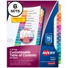 Avery 15 Tab Dividers for 3 Ring Binders, Customizable Table of Contents, Multicolor Tabs, 6 Sets (11197)