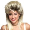 Tseses Blonde Mullet Wigs for Women 80s Shoulder Length Disco Fluffy Synthetic Hair Wig with Dark Roots for Cosplay 70s 90s Costume Wig