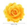 BinaryABC Artificial Rose Flower Hairpin Hair Clips,Flower Brooch for Women Party (Yellow) 1 Count (Pack of 1)