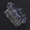 Chmier Bridal Hair Comb Crystal Hair Comb Blue Rhinestone Headpiece Marquise Side Comb Sapphire Wedding Hairpiece Prom Bridesmaid Hair Jewelry for Women and Girls