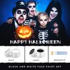 Black White Face Paint Body Painting: Halloween SFX Makeup Black+White Set - Pro Oil Based Face Paint Special Effects Makeup for Halloween Party Cosplay Clown Makeup for Adults Kids,Waterproof