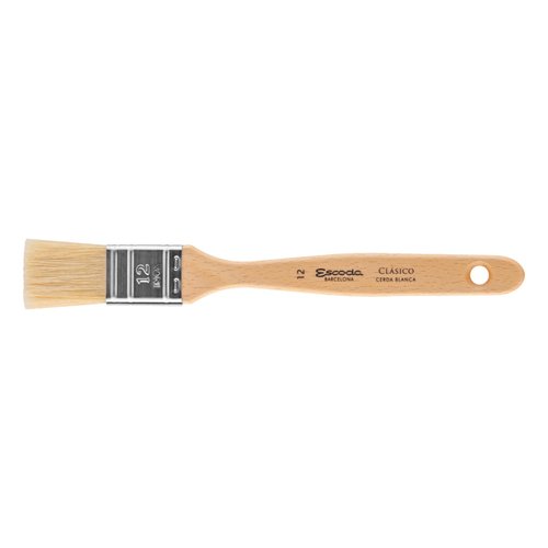 Escoda Clasico Series 2360 Artist Oil & Acrylic Paint Brush, Chungking Hog Bristle, Flat Mottler, Size 12