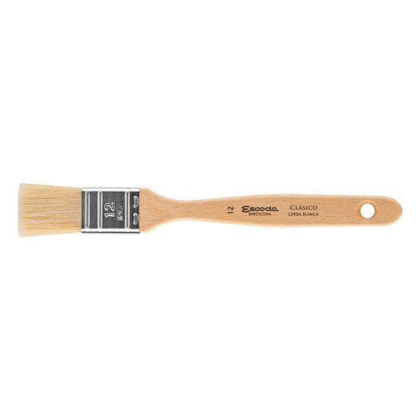 Escoda Clasico Series 2360 Artist Oil & Acrylic Paint Brush, Chungking Hog Bristle, Flat Mottler, Size 12