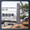 PALON Patio Umbrella Cover, 420D Waterproof Outdoor Market Parasol Covers with Zipper & Telescopic Rod, Anti-UV, Windproof Garden Parasol Protective Cover for 7.5ft to 11.5ft Patio Umbrellas, Gray