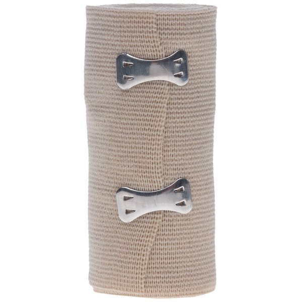 Medline MDS055004Z Sure-Wrap Elastic Bandage with Clips, Latex Free, Non Sterile, Beige, 4" x 5 Yards Size, Pack of 20