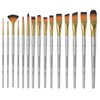 MyArtscape Paint Brush - Set of 15 Art Brushes for Watercolor, Acrylic & Oil Painting - Short Handles