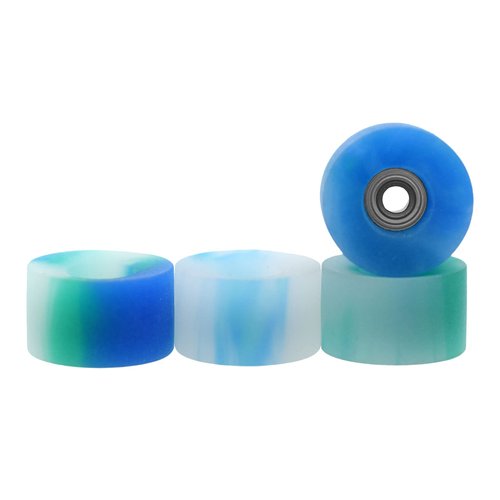 Teak Tuning Apex 61D Urethane Fingerboard Wheels - Cruiser Style, Bowl Shaped, 8.7mm Diameter - ABEC-9 Stealth Bearings - Made in The USA - Terra Colorway