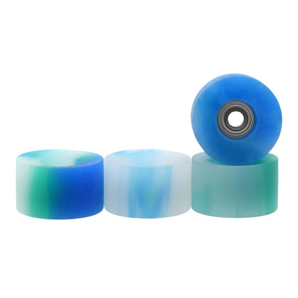 Teak Tuning Apex 61D Urethane Fingerboard Wheels - Cruiser Style, Bowl Shaped, 8.7mm Diameter - ABEC-9 Stealth Bearings - Made in The USA - Terra Colorway
