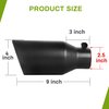 AUTOSAVER88 2.5 Inch Inlet Exhaust Tip, 2.5" Inlet 4" Outlet 9" Overall Length Black Powder Coated Finish Tailpipe Universal Stainless Exhaust Tips for 2.5" O.D. Tailpipe, Rolled Edge, Bolt On