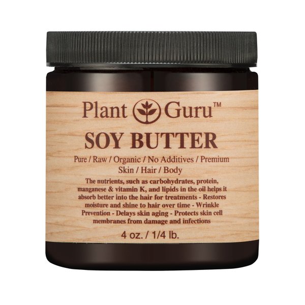 Soy Body Butter 4 oz. 100% Pure Raw Fresh Natural Cold Pressed. Skin Body and Hair Moisturizer, DIY Creams, Balms, Lotions, Soaps.